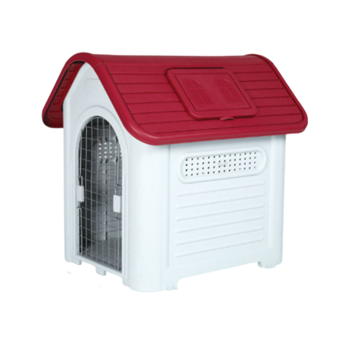 Caseta para mascotas 96x78x92cm tejado rojo