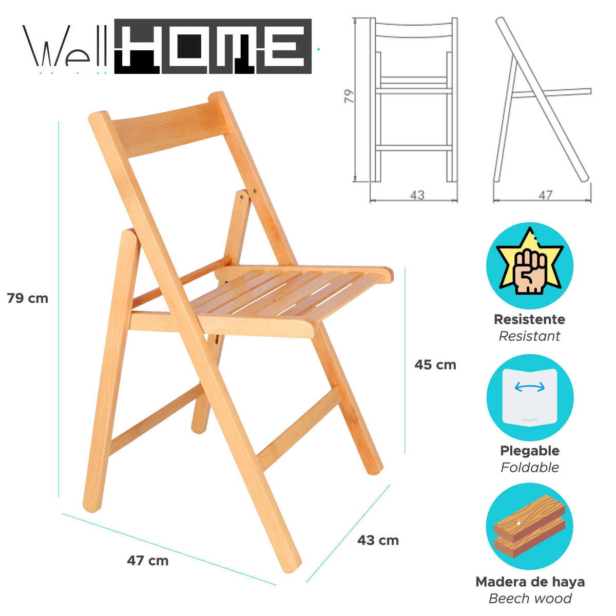 Pack 4 sillas Bas madera de haya acabado aceite (2)