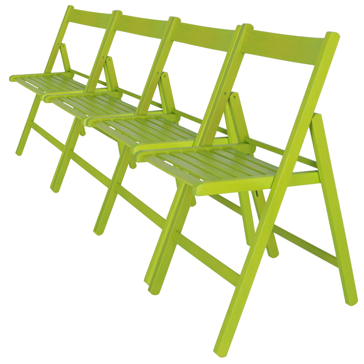 Pack 4 sillas Bas madera de haya color verde