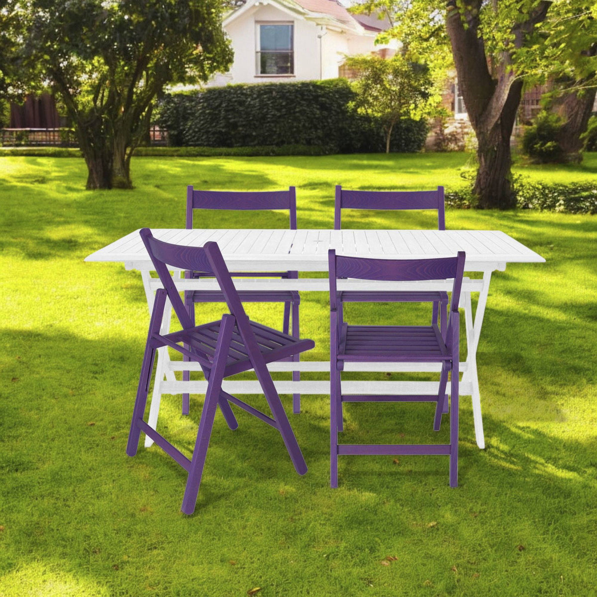 Pack 4 sillas Bas madera de haya color lila (3)