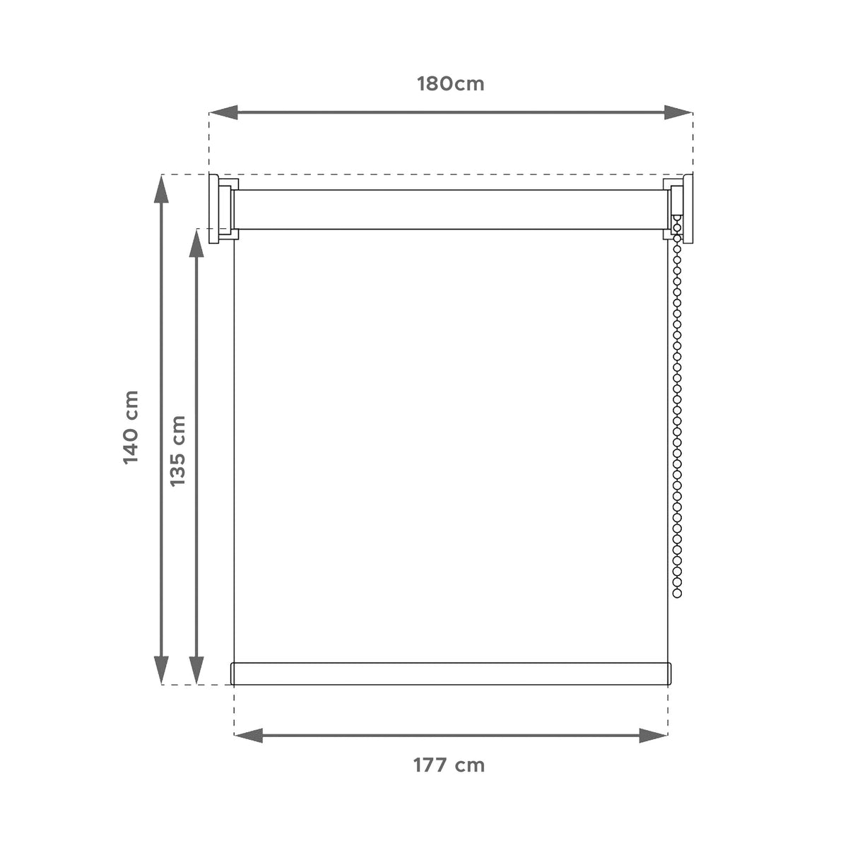 Estor enrollable translúcido liso gris 180x140cm (3)