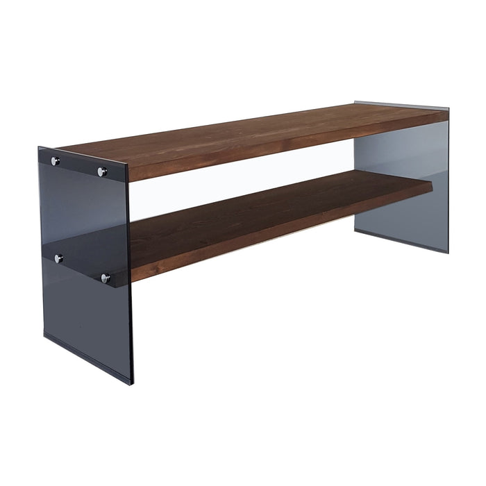 Mesa de TV pino macizo nogal 120x45x35cm