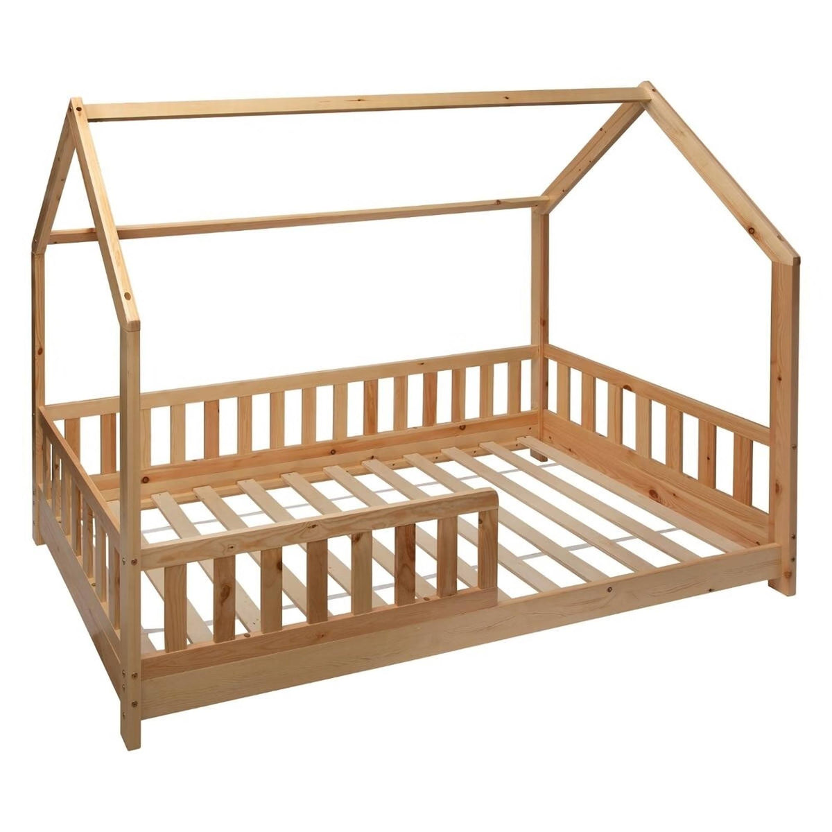 Cama infantil cabaña Bosco roble 90x190cm + colchón Zent Roller (9)