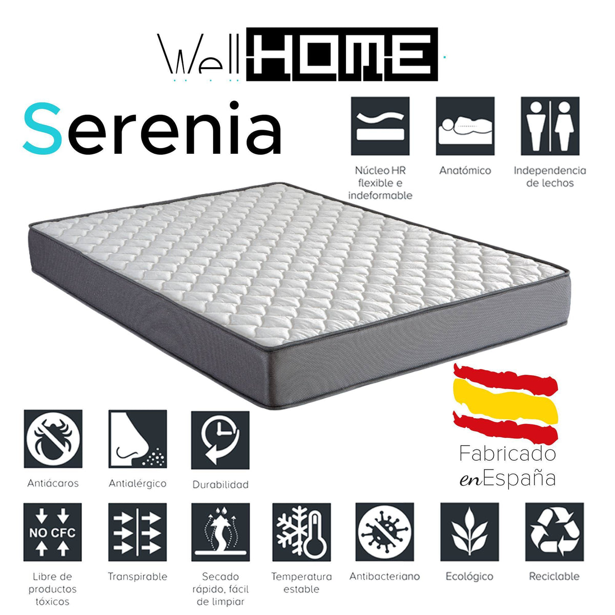 Cama infantil cabaña Bosco roble 90x190cm + colchón Serenia (2)