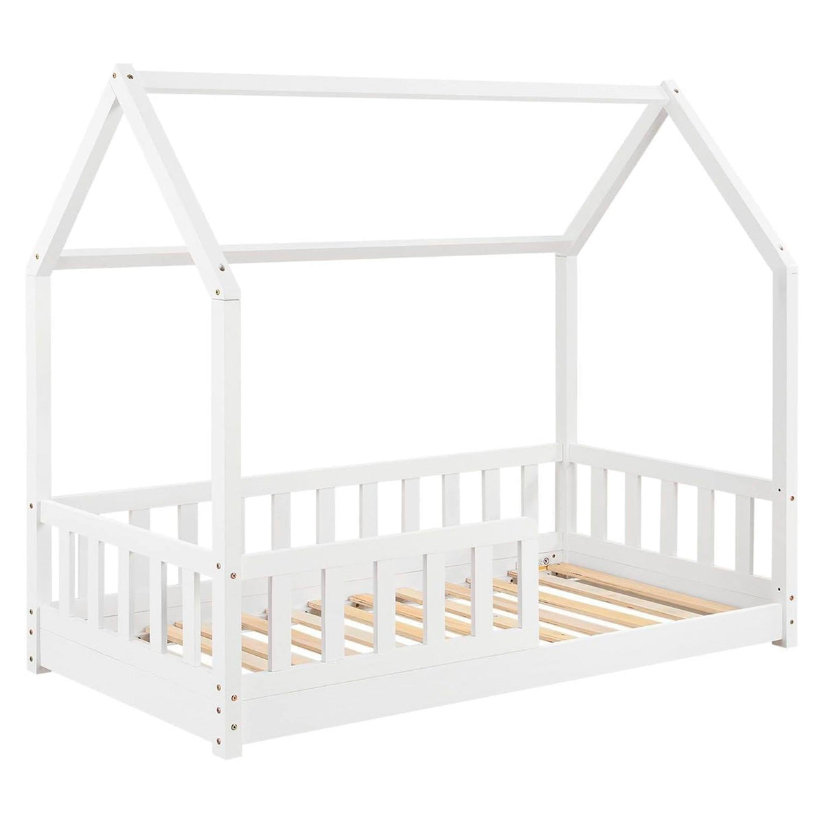 Cama infantil cabaña Bosco blanco 90x190cm + colchón Zent Roller (8)