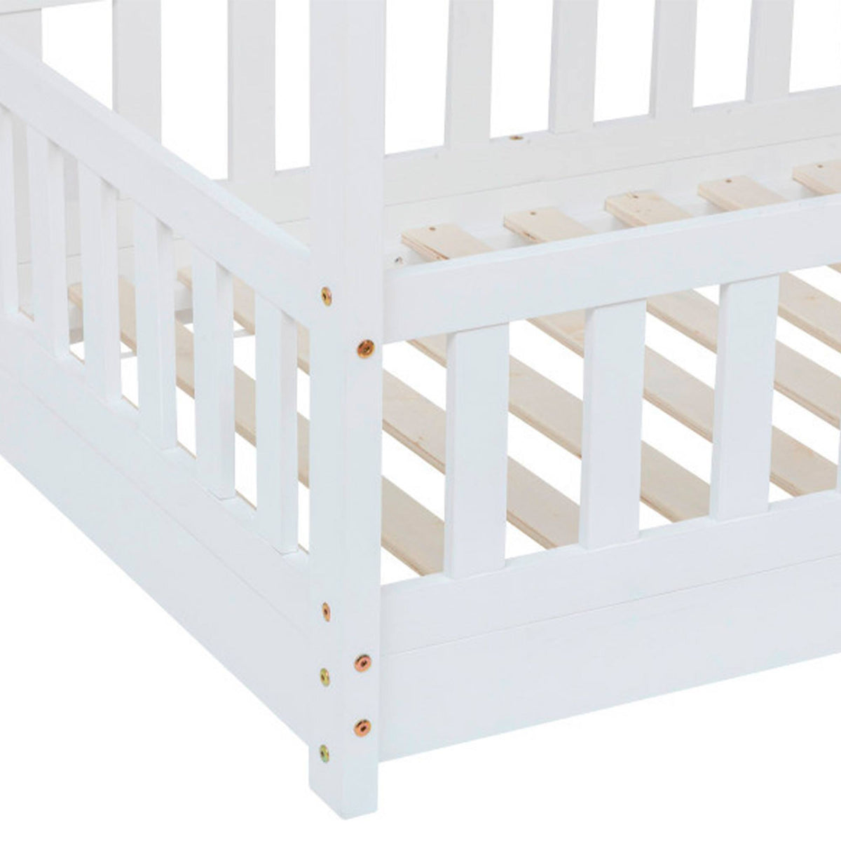 Cama infantil cabaña Bosco blanco 90x190cm + colchón Zent Roller (10)