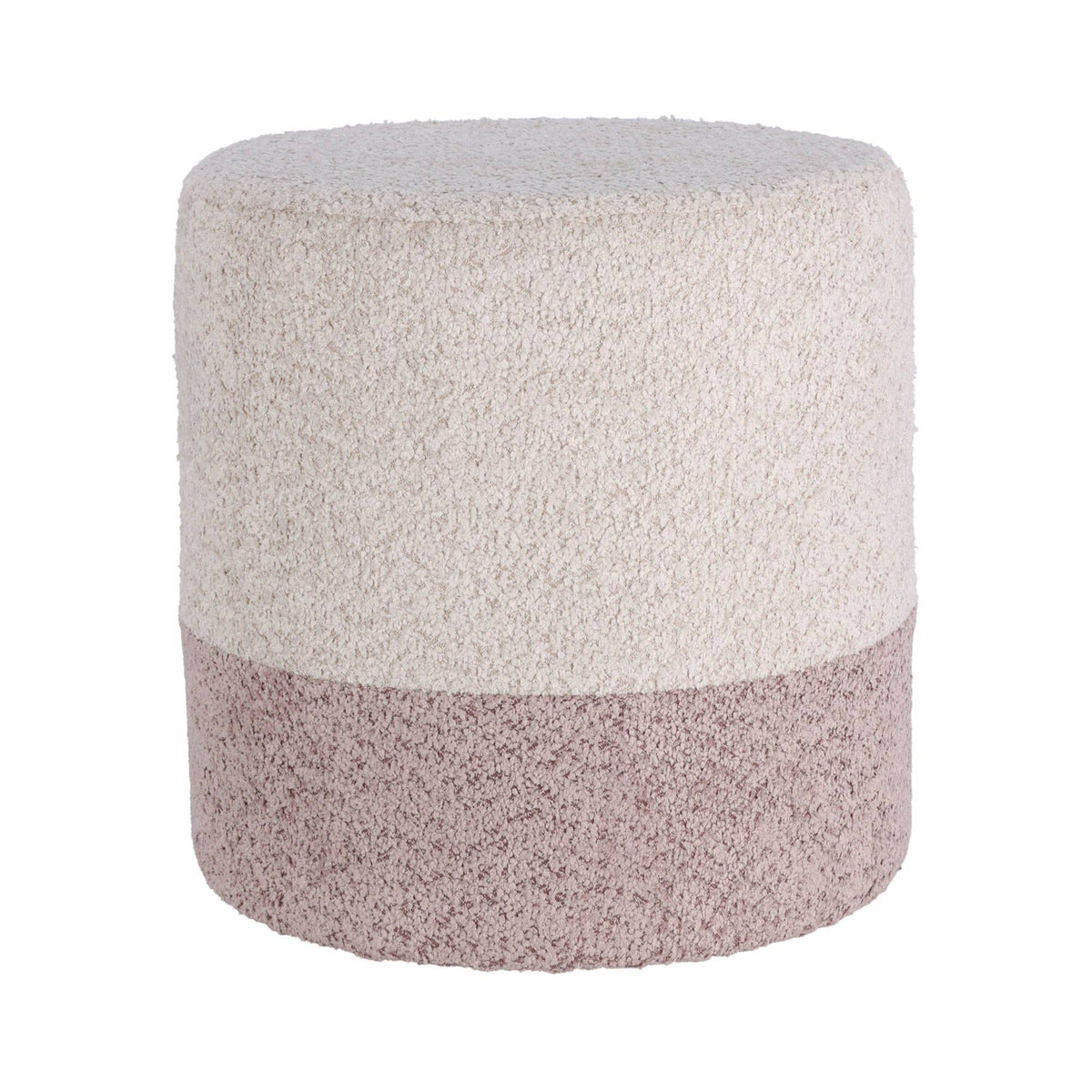 Taburete Boucle Ø35cm beige con rosa claro