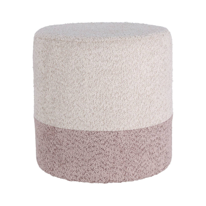 Taburete Boucle Ø35cm beige con rosa claro