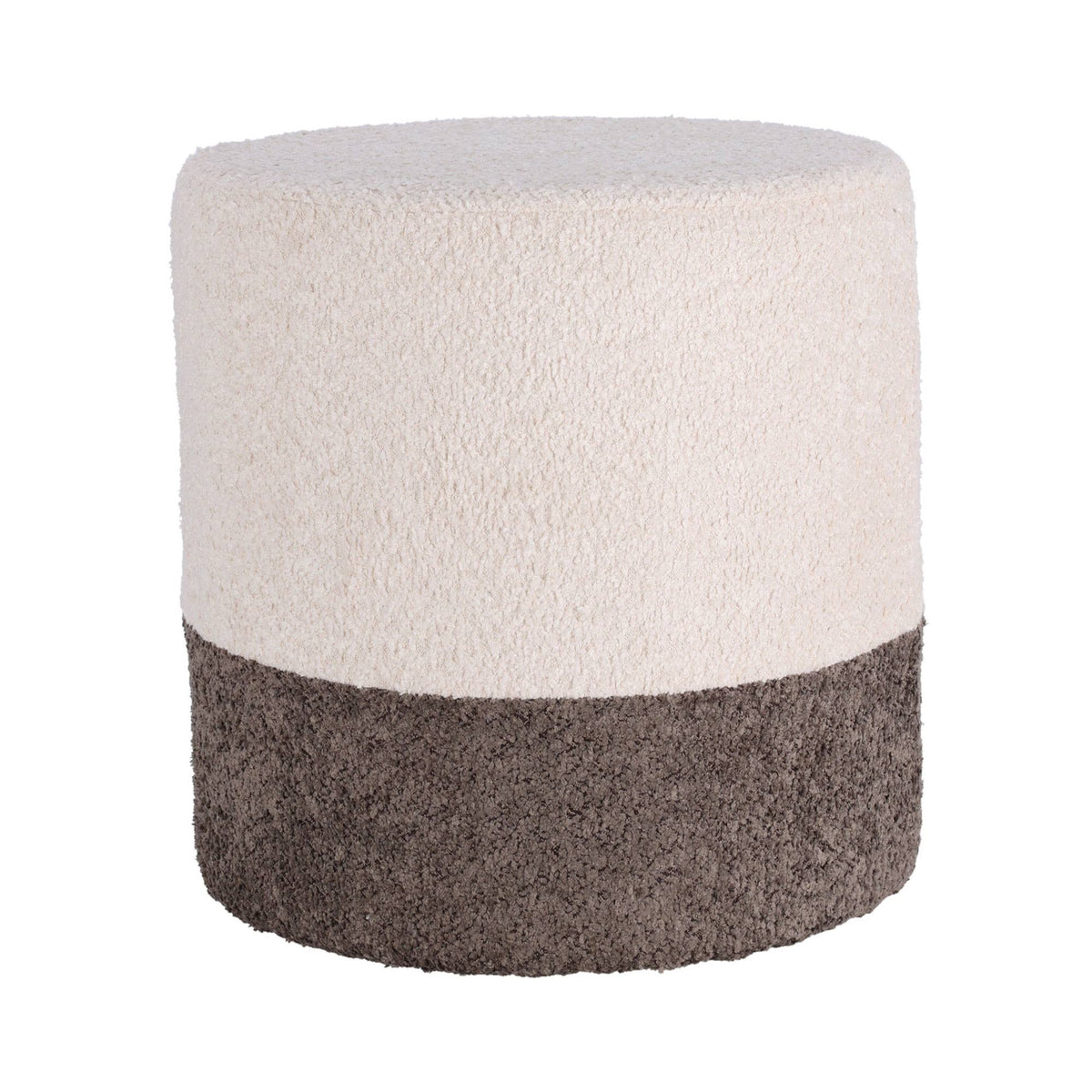 Taburete Boucle Ø35cm beige con gris oscuro