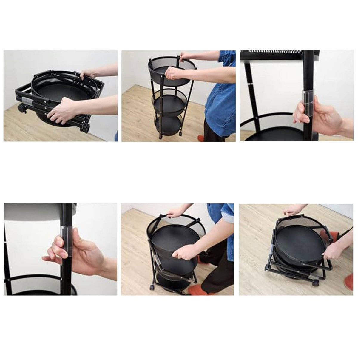 Carro de cocina plegable con ruedas Ø37x88cm (3)