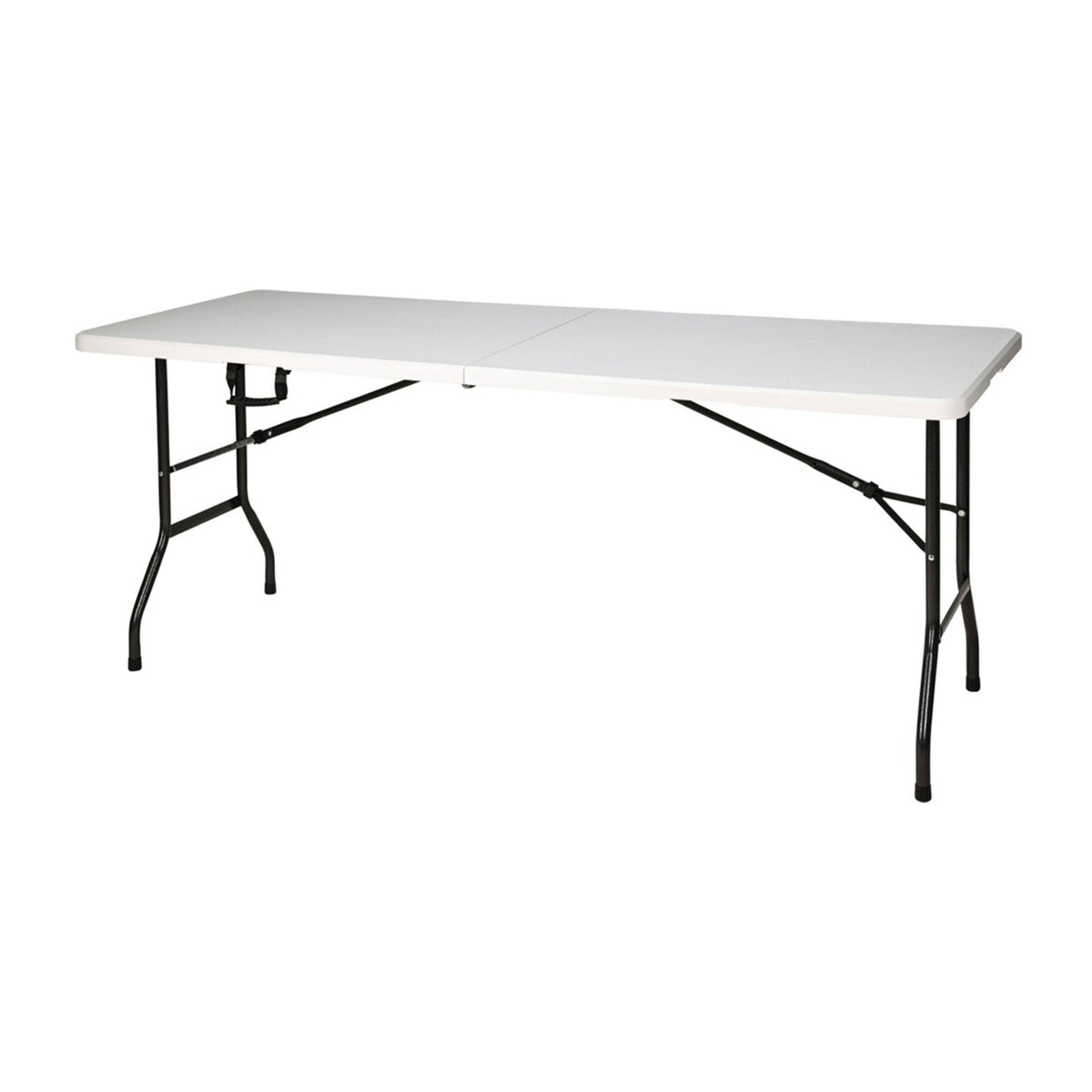 Mesa plegable blanca 180x70x74cm con bloqueo automático