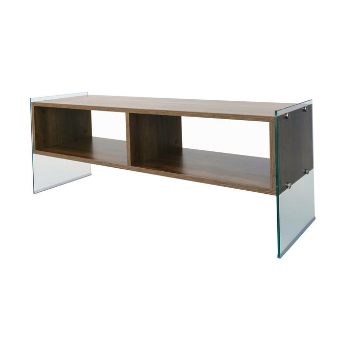 Mesa de TV melamina nogal y blanco 120x45x35cm