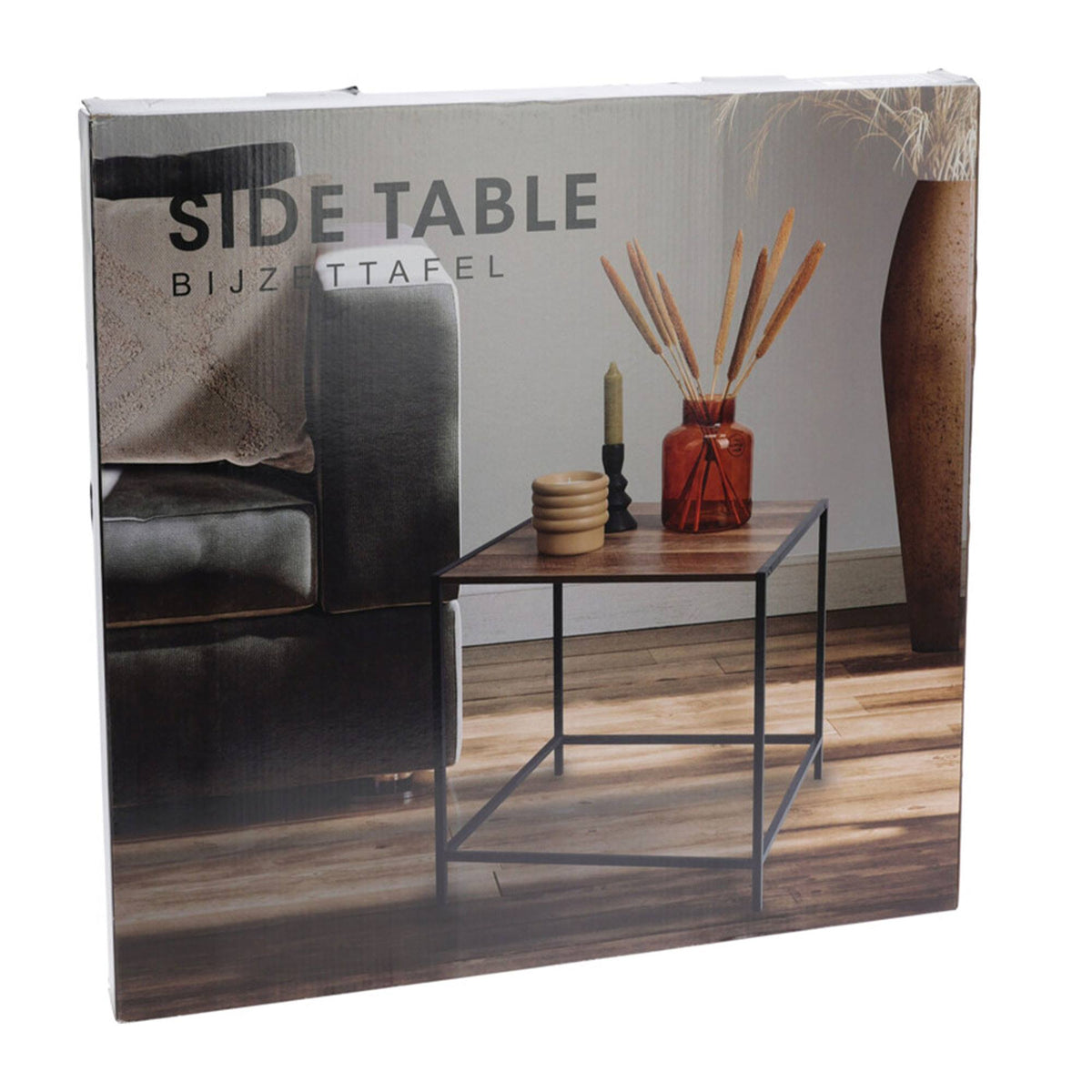 Mesa auxiliar de hierro y MDF 49x49,5x49,5cm (5)