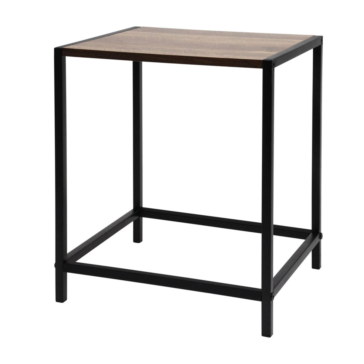 Mesa auxiliar de hierro y MDF 32,5x28x37,5cm