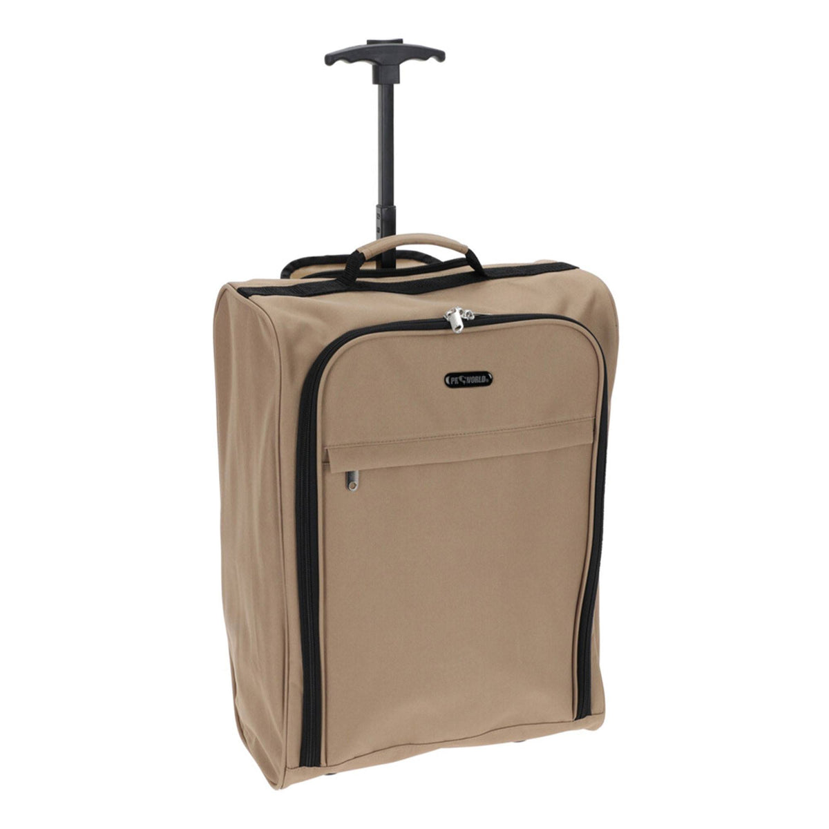 Trolley poliéster 30L beige con cierre de cremallera