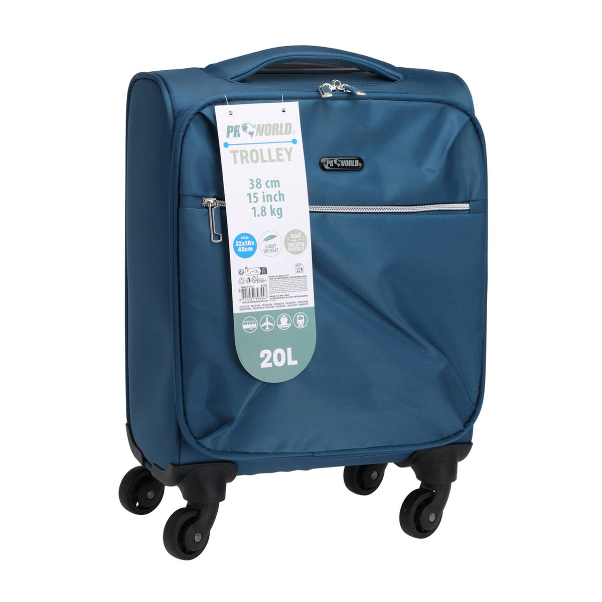 Maleta de cabina 20L poliéster azul (3)