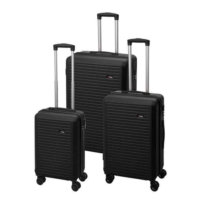 Set 3 maletas 20''-24''-28'' ABS negro con ruedas giratorias