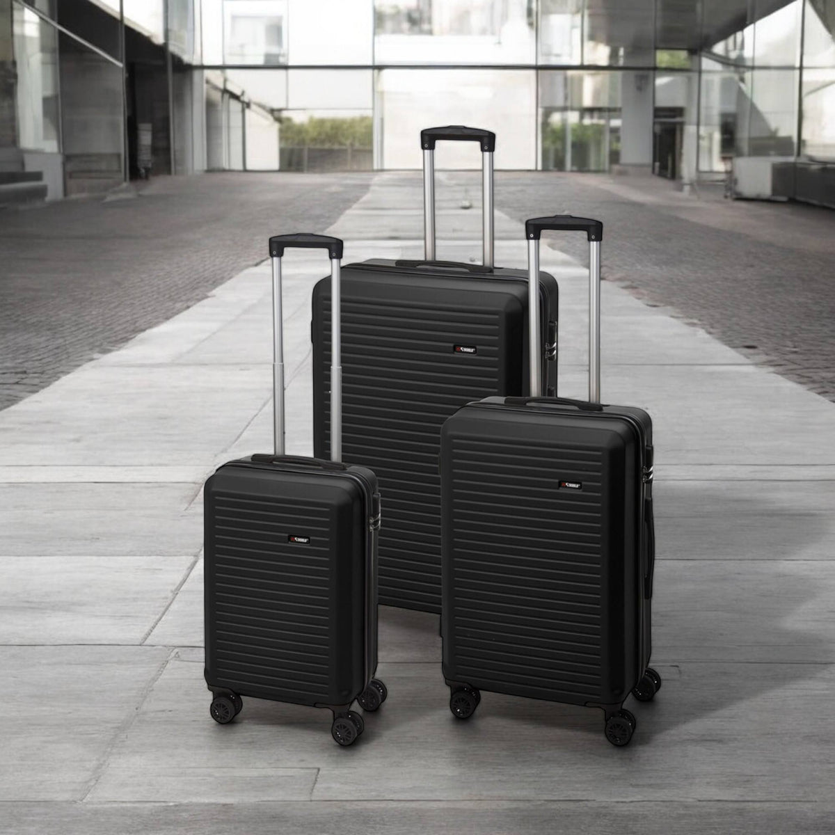 Set 3 maletas 20''-24''-28'' ABS negro con ruedas giratorias (3)