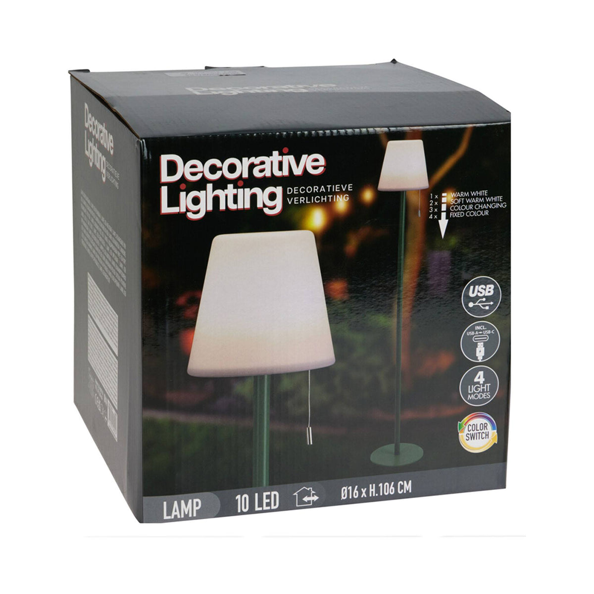 Lámpara exterior recargable 16,5x106 cm casquillo E27 (3)