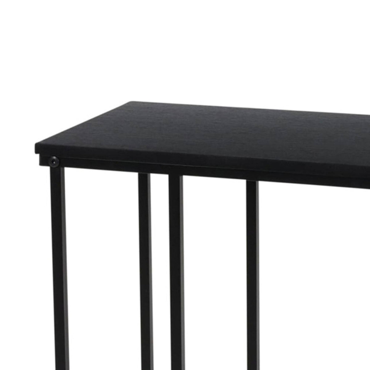 Mesa auxiliar de metal con tablero MDF color negro (5)