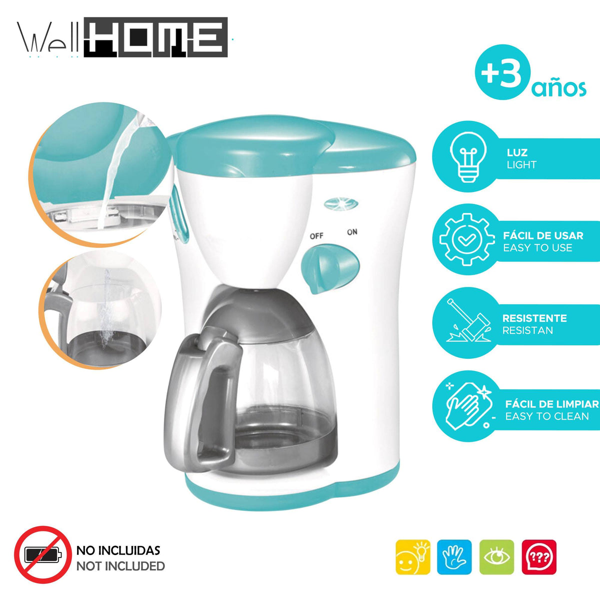 Cafetera doméstica de juguete con luz (2)