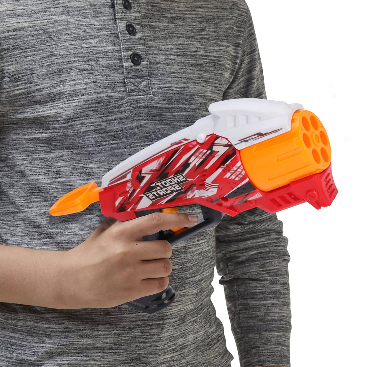 Pistola de juguete 28cm con 8 balas blandas de espuma (4)