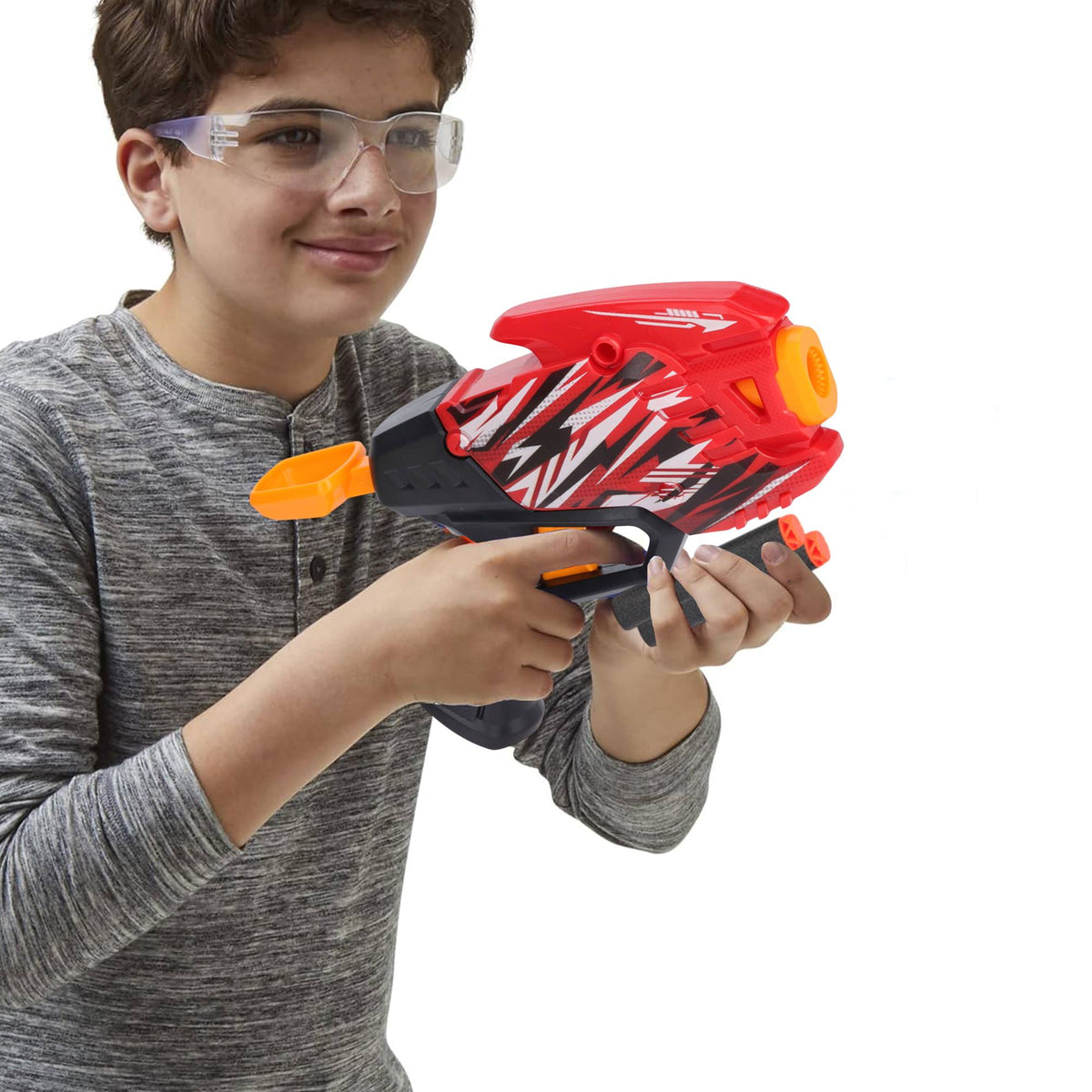 Pistola de juguete 17cm con 4 balas blandas de espuma (4)