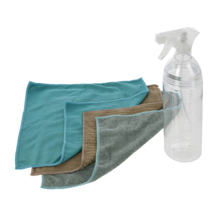 Botella spray 750ml con 3 paños microfibra 30x30cm
