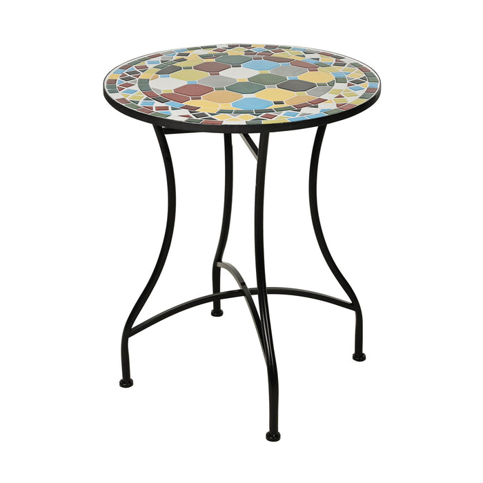 Mesa bistro diseño mosaico multicolor Ø60x71cm