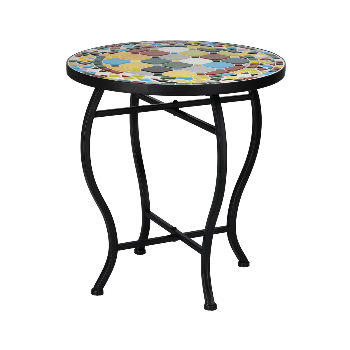 Mesa bistro diseño mosaico blanca Ø38x40cm