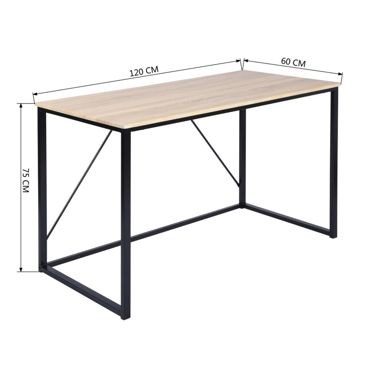 Mesa escritorio nogal y negro 120x60x74 cm (5)