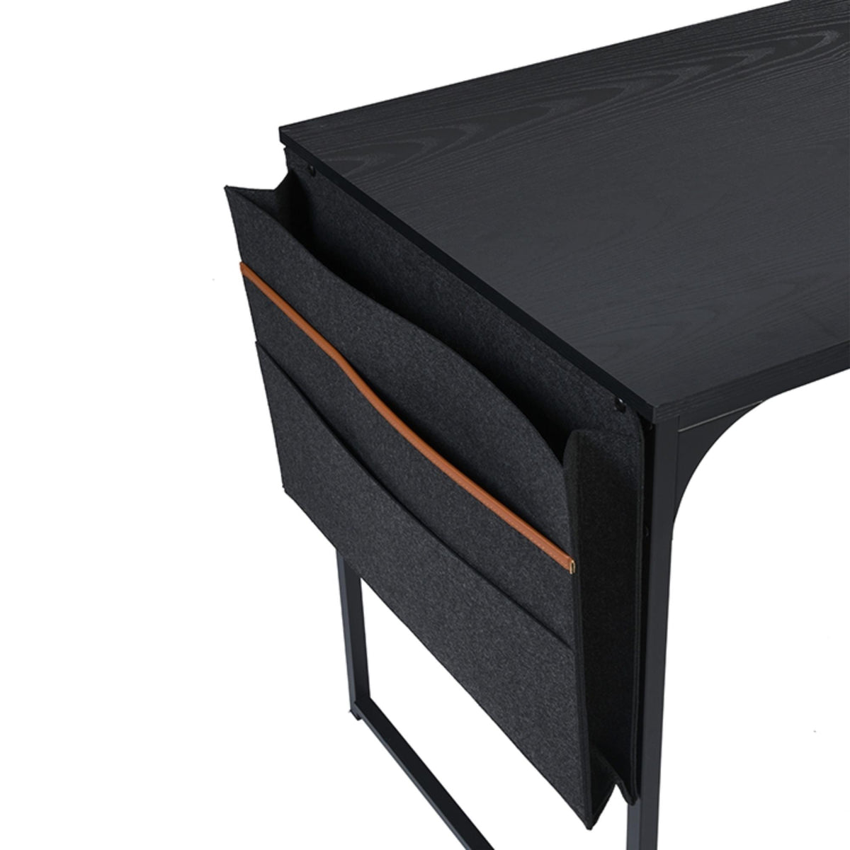 Mesa plegable con portadocumentos vintage negro L.120 cm (8)