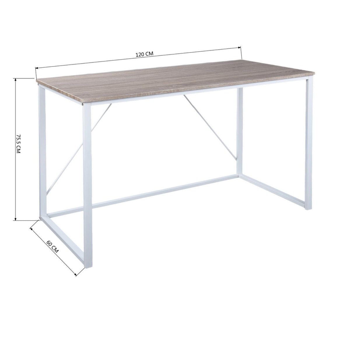 Mesa plegable escritorio blanco madera haya 120x60x74 cm (5)