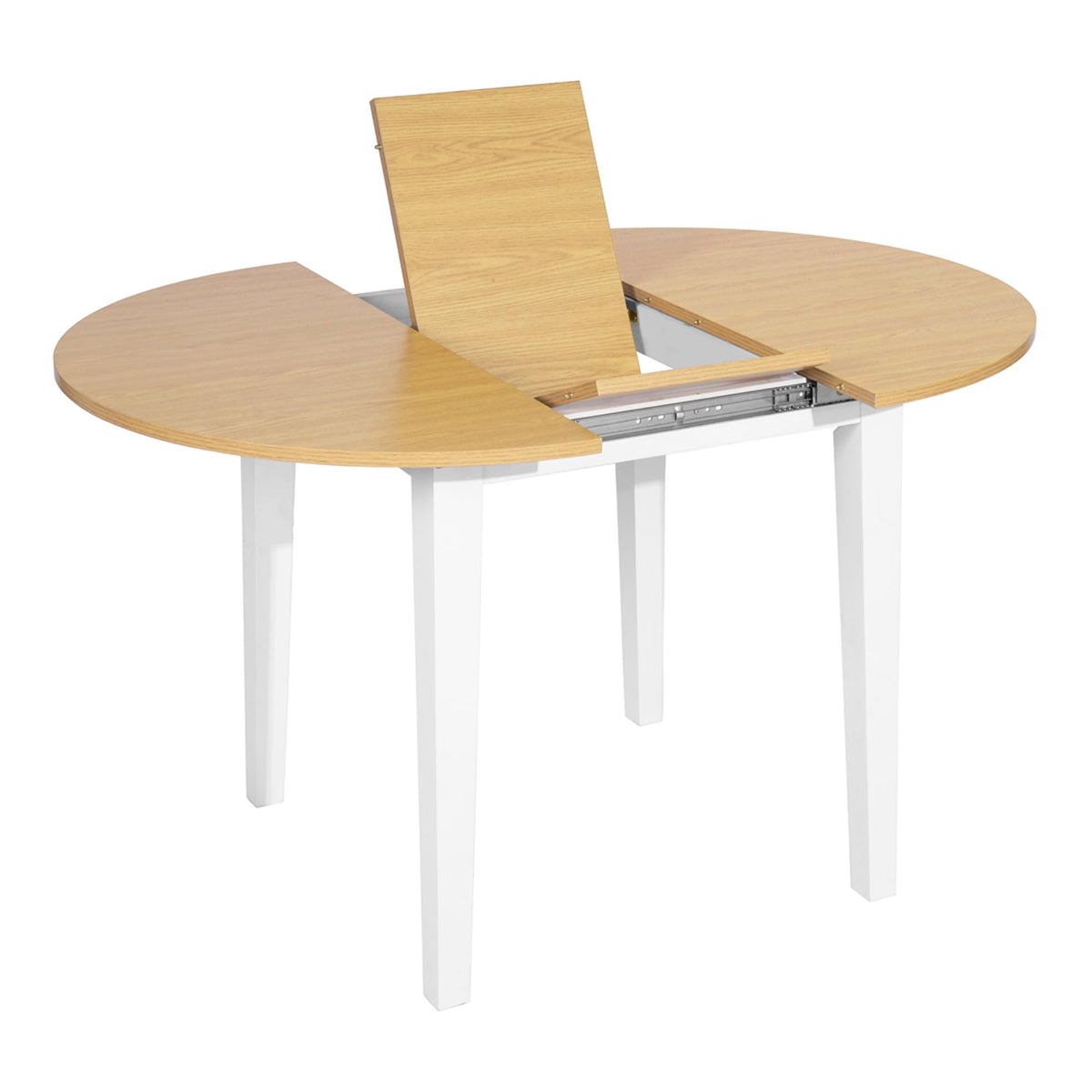 Mesa extensible circular blanco y haya 90-120cm H.75cm (7)