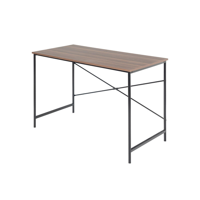 Mesa plegable escritorio nogal y negro 120x60x75 cm
