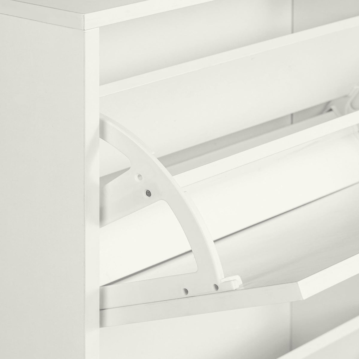 Zapatero metal color blanco con estructura Jordi 63x24x113cm (9)