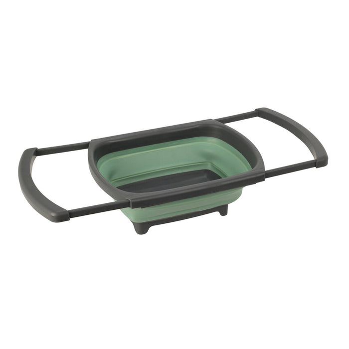Cesta lavavajillas plegable verde y gris