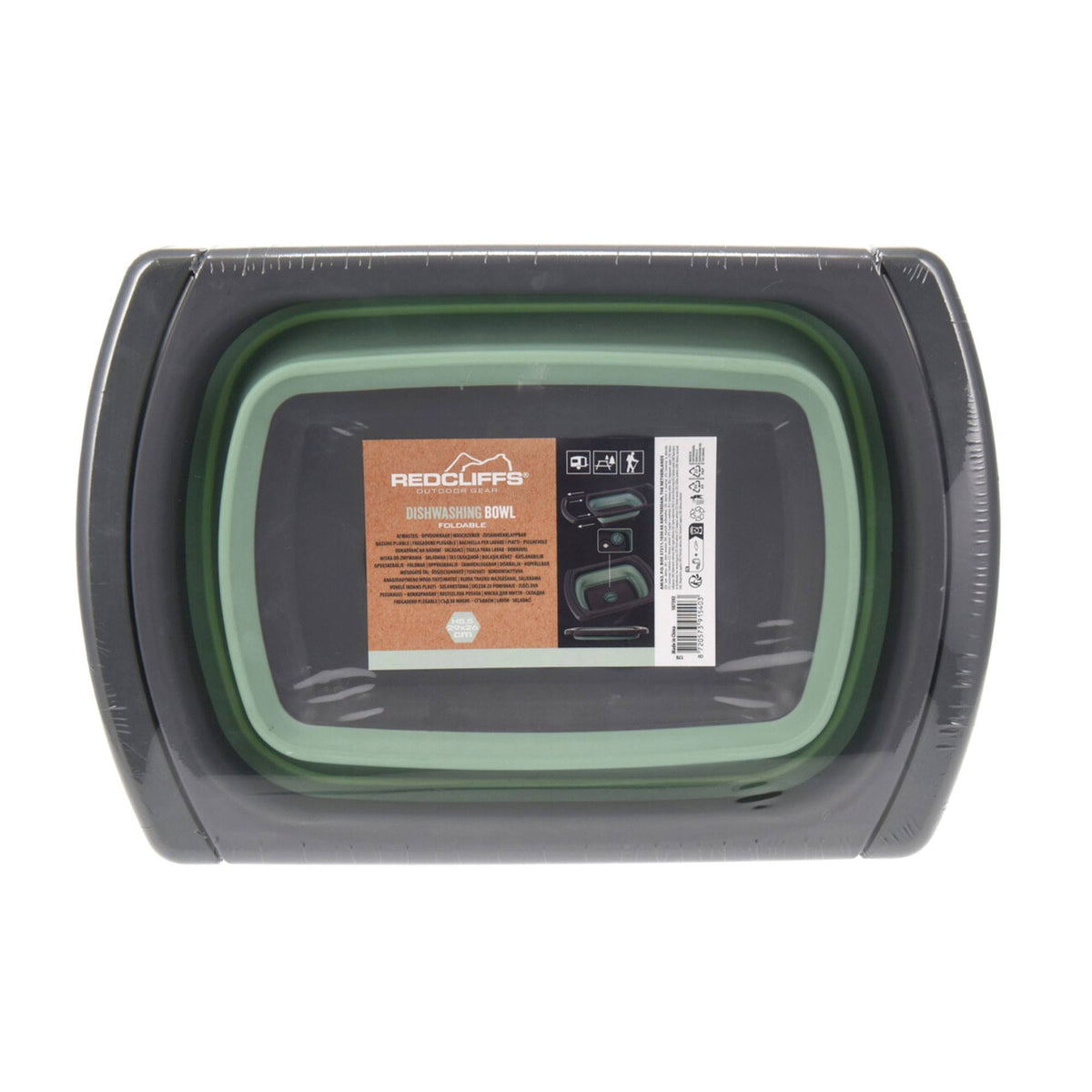 Cesta lavavajillas plegable verde y gris (6)