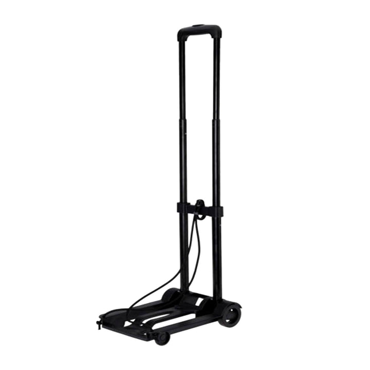 Carrito de soporte acero y PP con correa negro 45x23x8cm