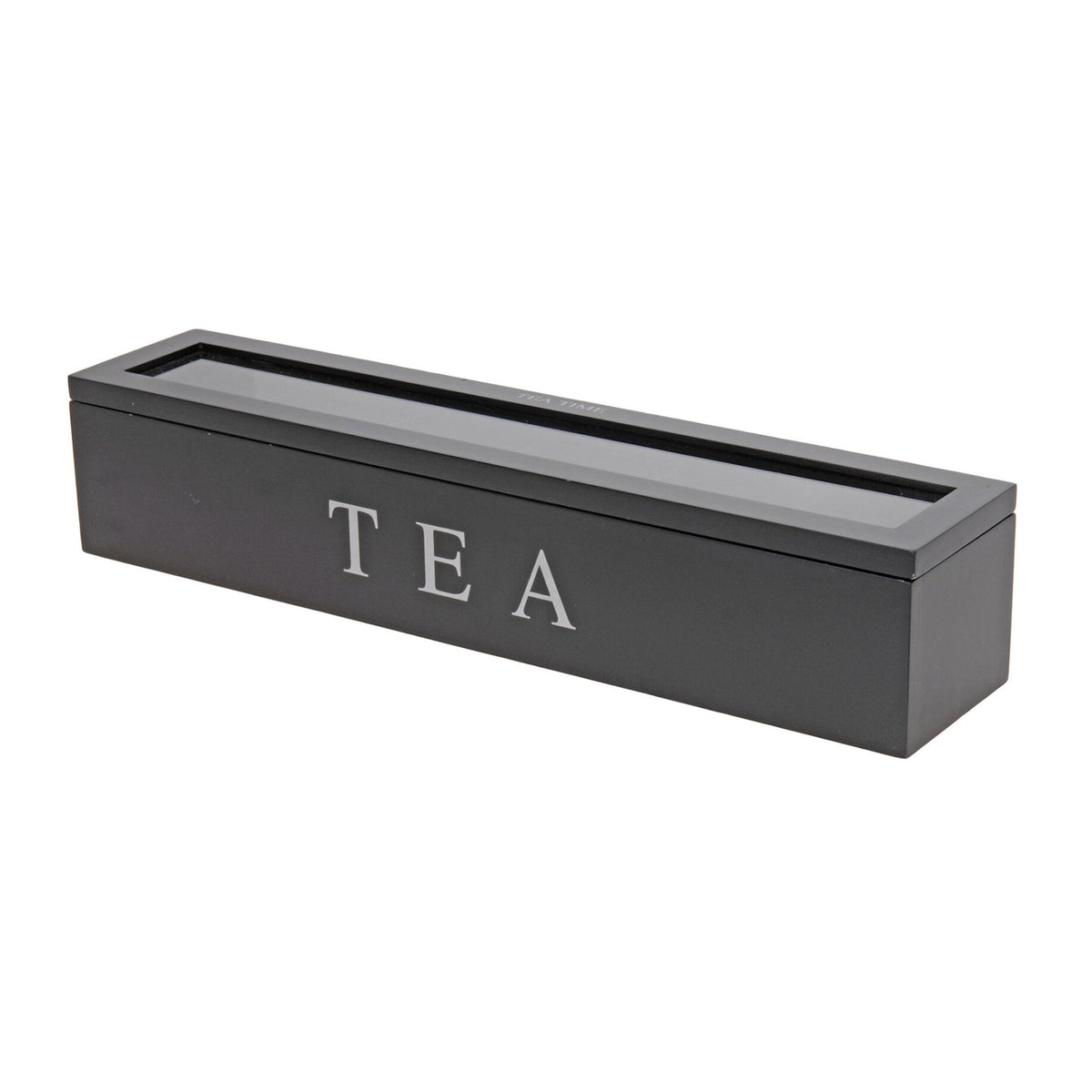 Caja de té MDF 6 compartimentos color negro