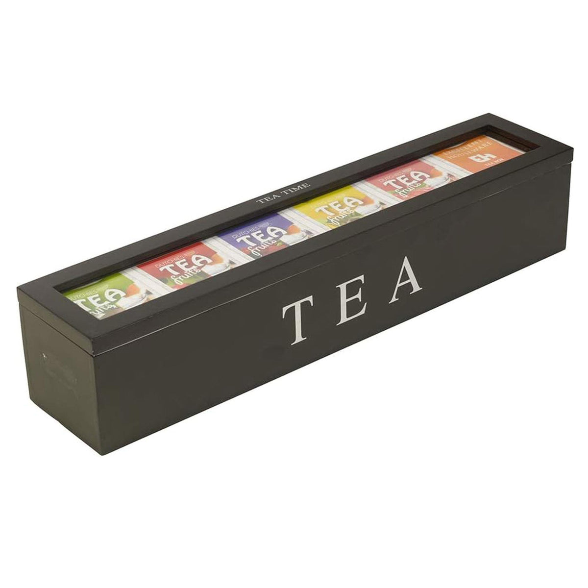 Caja de té MDF 6 compartimentos color negro (4)