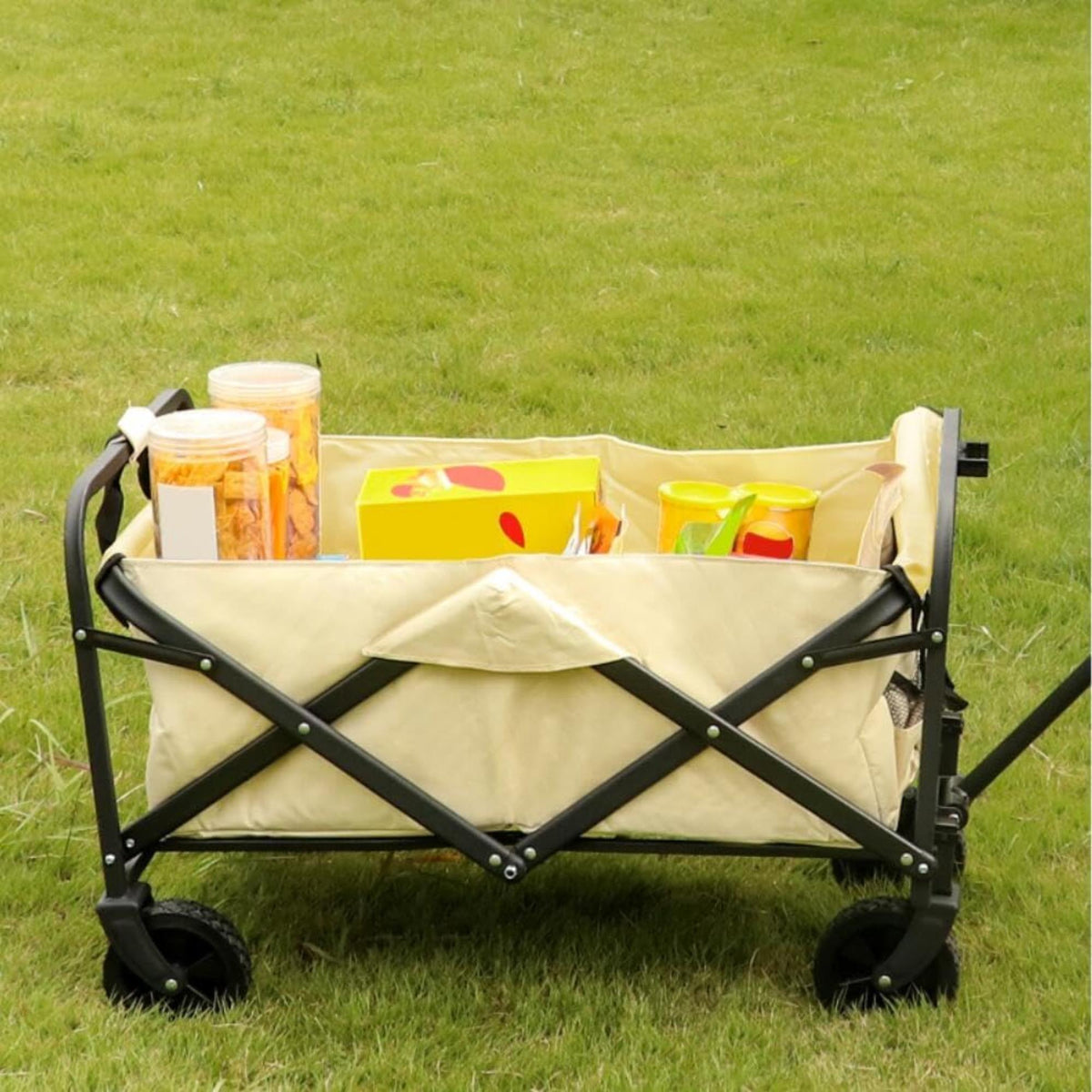 Carrito de playa plegable blanco 73,5x51x92cm (3)
