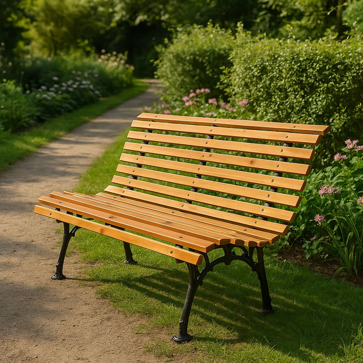 Banco de jardín madera y estructura metal 117x61x77cm (4)