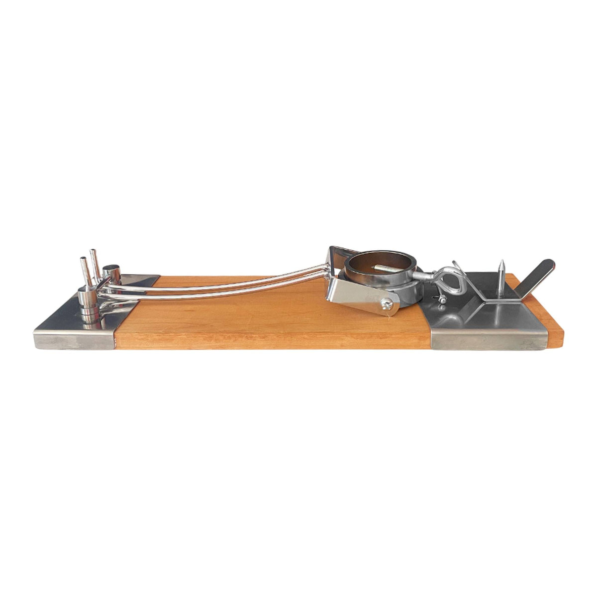 Jamonero Iberia Luxe cabezal giratorio base madera acero inox (3)
