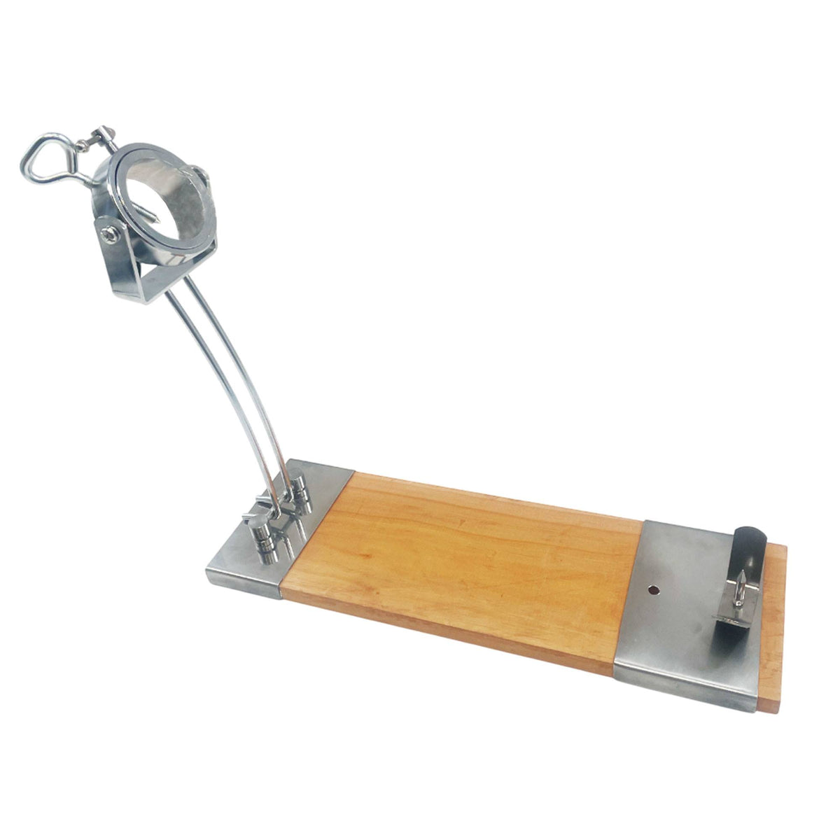 Jamonero Iberia Luxe cabezal giratorio base madera acero inox (5)