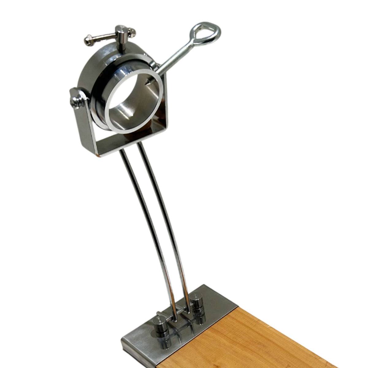 Jamonero Iberia Luxe cabezal giratorio base madera acero inox (7)