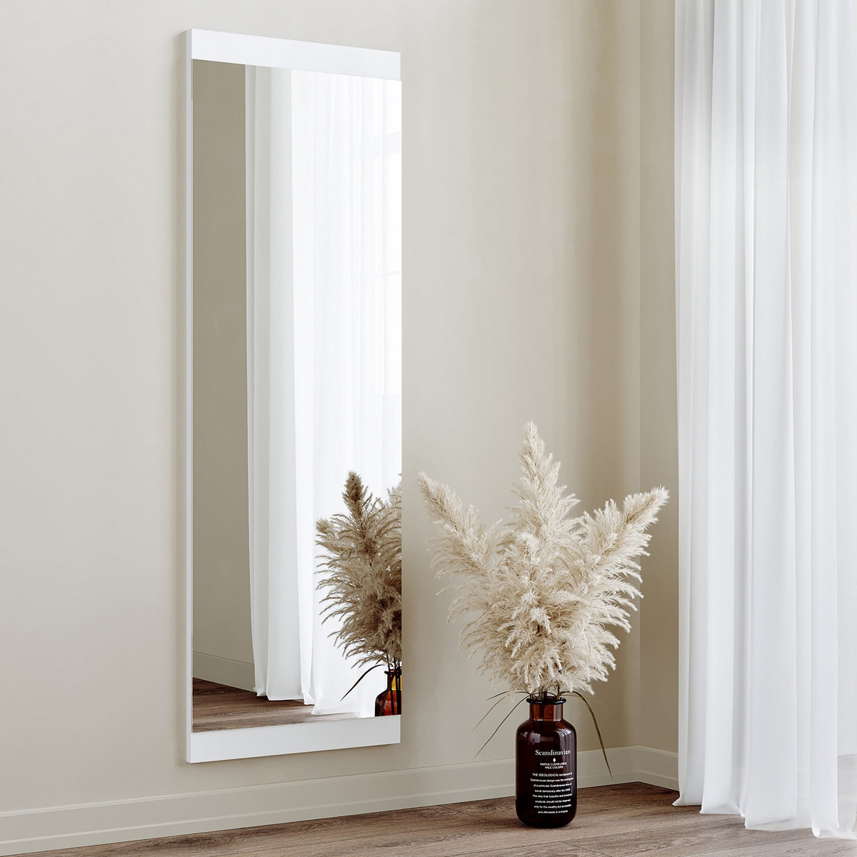 Espejo de MDF color blanco (4)