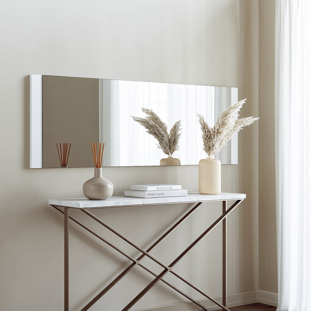 Espejo de MDF color blanco (6)