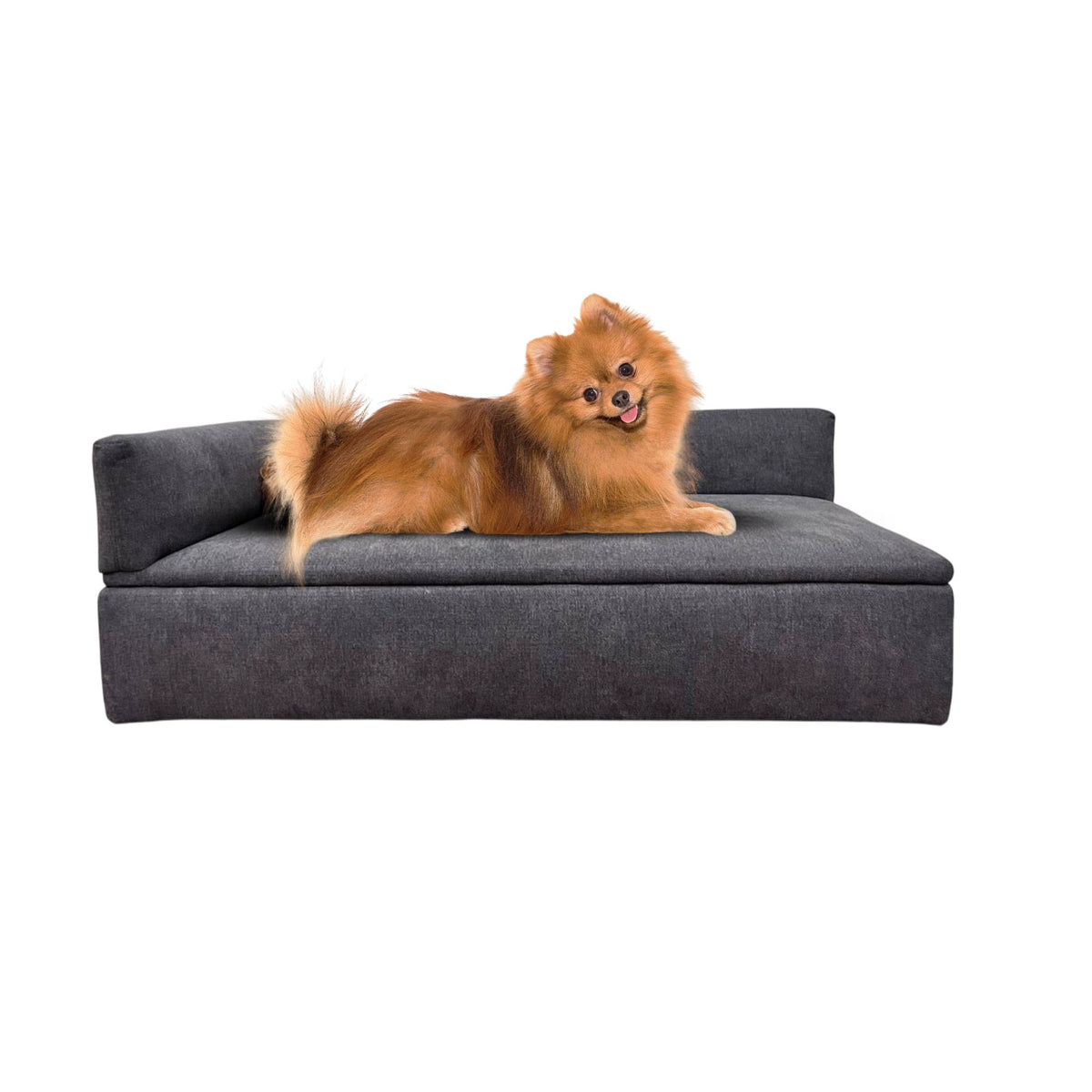 Sofá cama con canapé para mascotas tejido especial color gris (6)