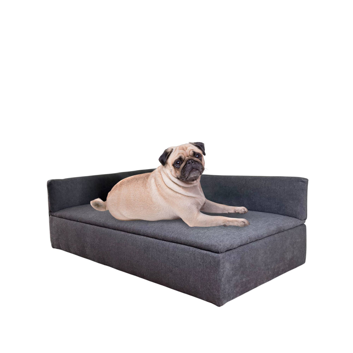 Sofá cama con canapé para mascotas tejido especial color gris (7)